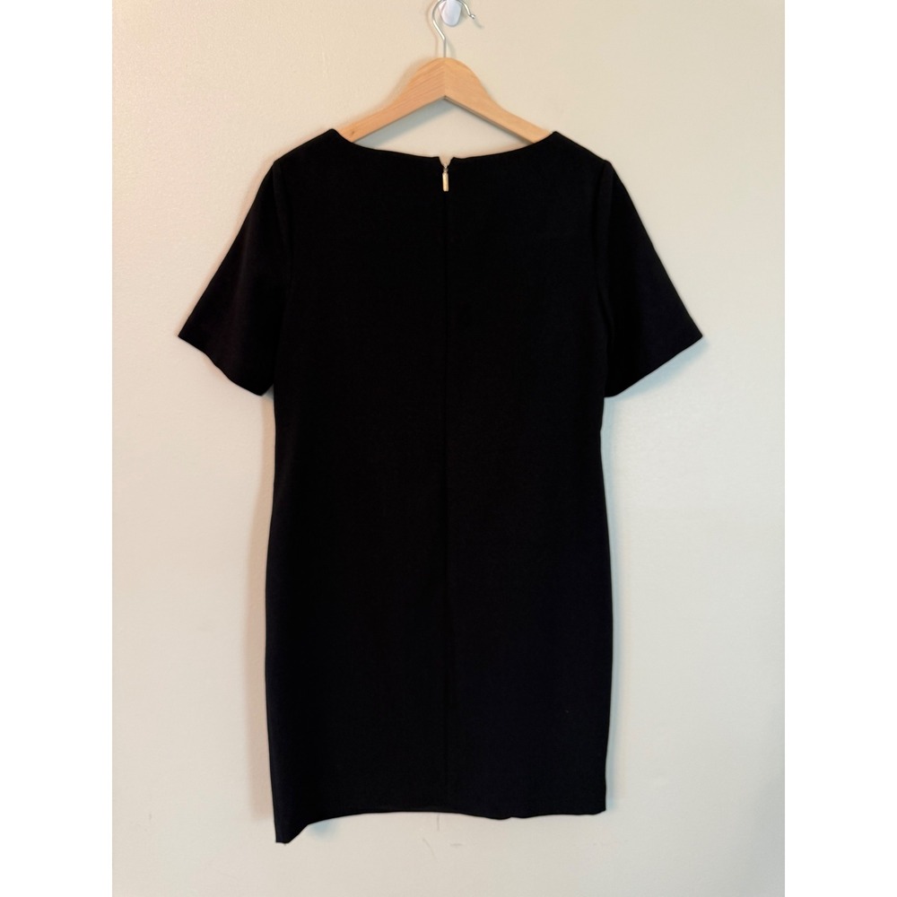 Karl Lagerfeld Paris Black Shift Dress Button Detail Short Sleeve Size 8 - Picture 8 of 10